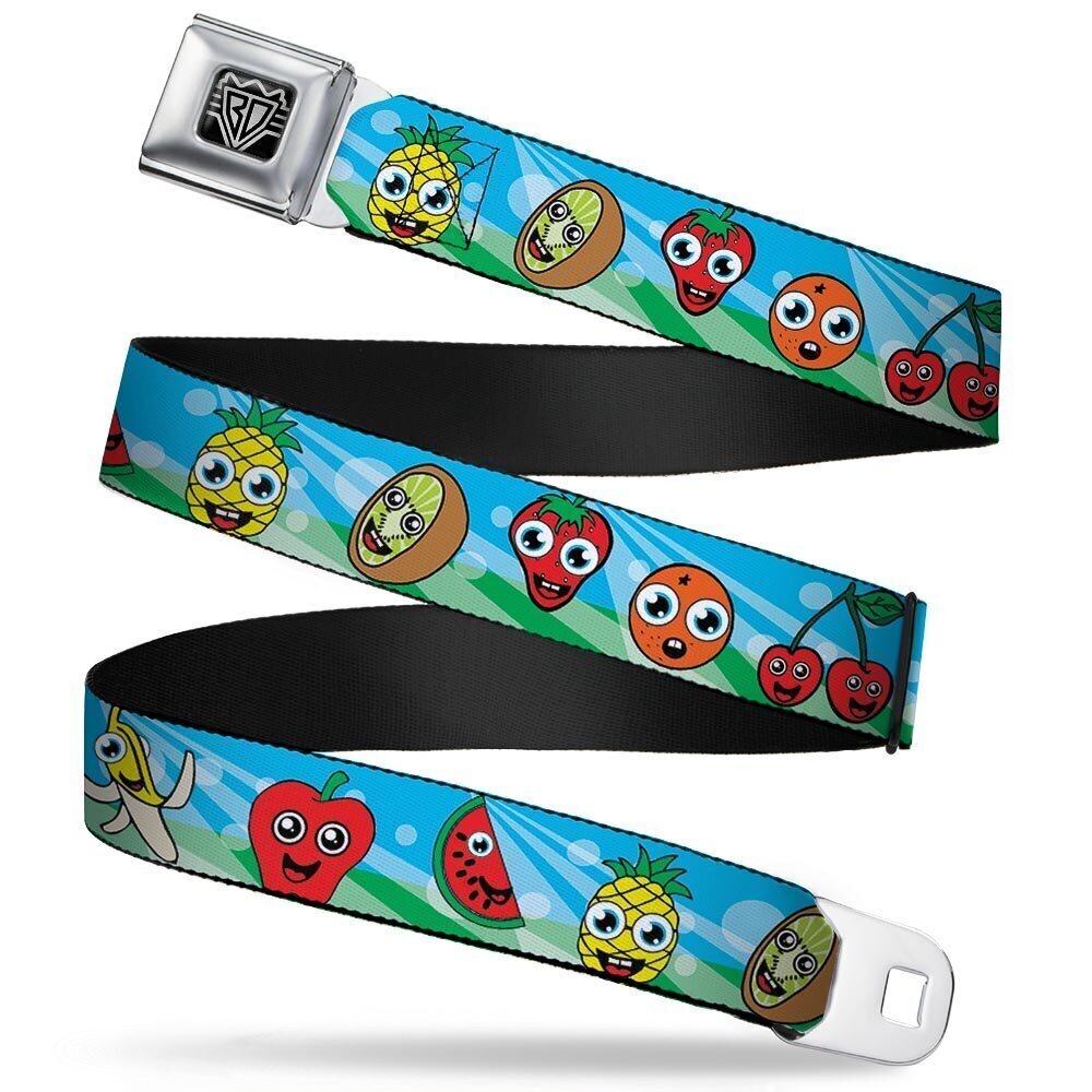 2811 Seatbelt Belt - Fruit Cartoon2 - 1.0" Wide - 20-36 Inches in Length